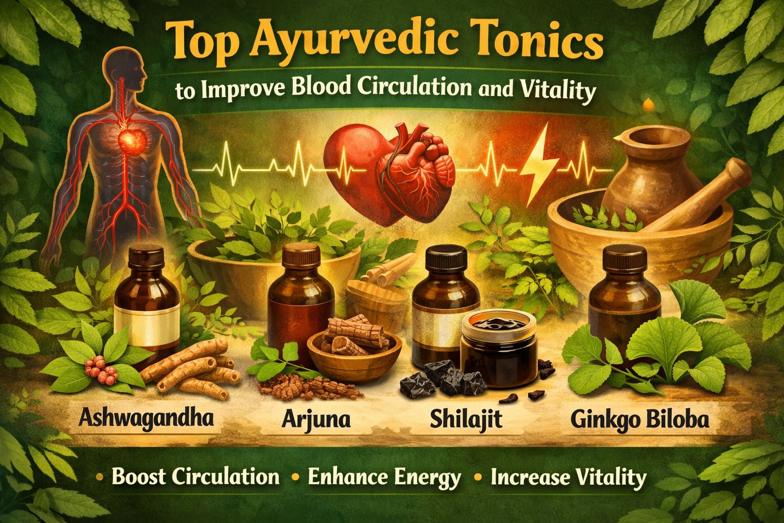 Top Ayurvedic Tonics to improve Blood Circulation and vitality